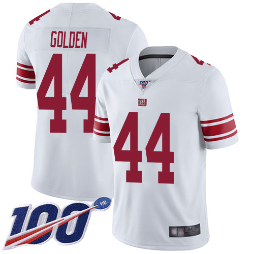 Men New York Giants #44 Markus Golden White Vapor Untouchable Limited Player 100th Season Football NFL Jersey->women nfl jersey->Women Jersey